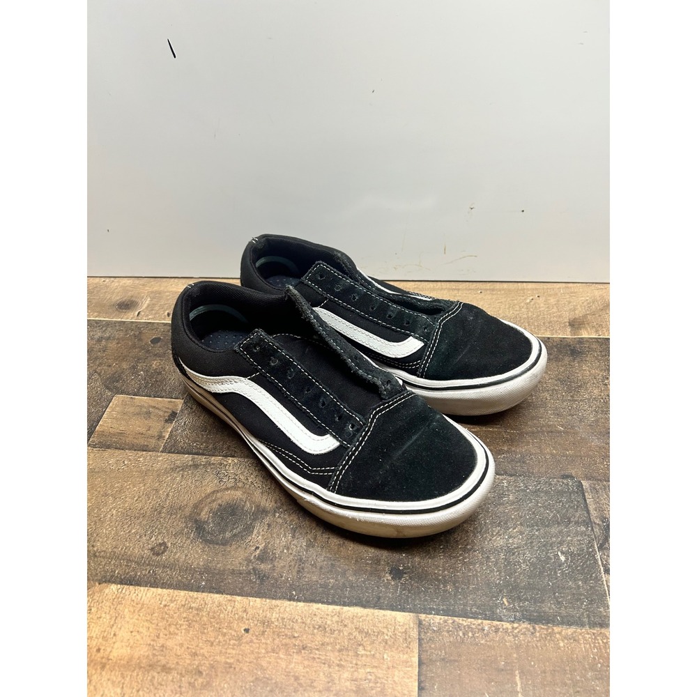 Kids Vans Old Skool Black White Suede Casual Skate Shoes Sneakers Size‎ 5